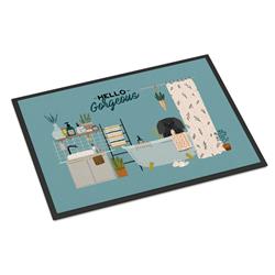 CK7529JMAT 24 x 36 in. Black Pekingese in Bathtub Indoor or Outdoor Mat