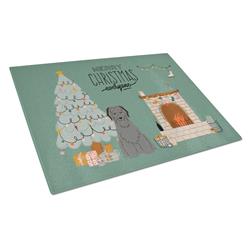 Black Briard Christmas Everyone Glass Cutting Board - Large