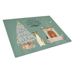 Whippet Christmas Everyone Glass Cutting Board - Large