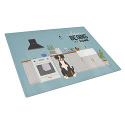 Entlebucher Kitchen Scene Glass Cutting Board - Large