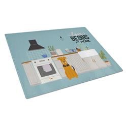 Airedale Kitchen Scene Glass Cutting Board - Large
