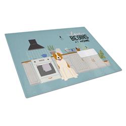 Central Asian Shepherd Dog Kitchen Scene Glass Cutting Board - Large