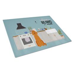 Irish Setter Kitchen Scene Glass Cutting Board - Large