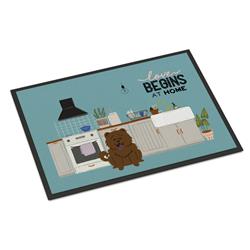 18 x 27 in. Chocolate Chow Chow Kitchen Scene Indoor or Outdoor Mat