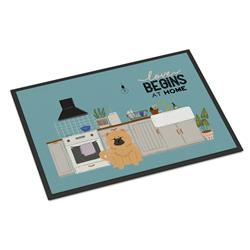 18 x 27 in. Cream Chow Chow Kitchen Scene Indoor or Outdoor Mat