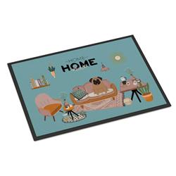 CK7850MAT 18 x 27 in. Brown Pug Sweet Home Indoor or Outdoor Mat