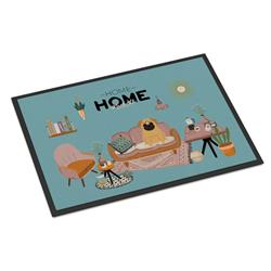 CK7852MAT 18 x 27 in. Brown Pug Sweet Home Indoor or Outdoor Mat