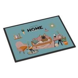 CK7858MAT 18 x 27 in. Brown French Bulldog Sweet Home Indoor or Outdoor Mat
