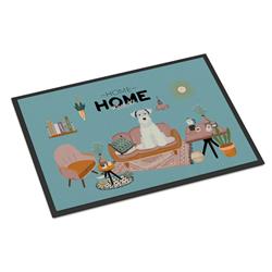 CK7898MAT 18 x 27 in. White Miniature Schnauzer Sweet Home Indoor or Outdoor Mat