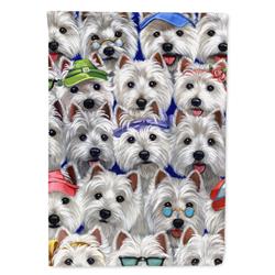 28 x 0.01 x 40 in. Westie Many Faces Canvas House Flag
