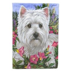 28 x 0.01 x 40 in. Westie Petunia Canvas House Flag