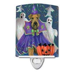 6 x 4 in. Airedale Boo Hoo Halloween Ceramic Night Light