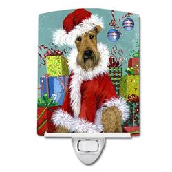 6 x 4 in. Airedale Santa Christmas Ceramic Night Light