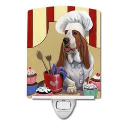 6 x 4 in. Basset Hound Cupcake Hound Ceramic Night Light