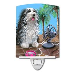 6 x 4 in. Bearded Collie Cool Summer Ceramic Night Light