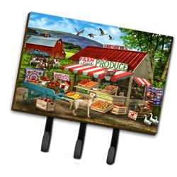 PTW2068TH68 6 x 2 x 9 in. Produce Stand Yellow Lab & Cows Leash or Key Holder