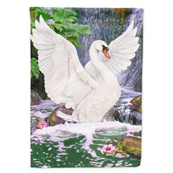 11 x 0.01 x 15 in. Swan Bathing At Waterfall Garden Flag