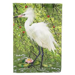 11 x 0.01 x 15 in. Snowy Egret Under Plum Tree Garden Flag