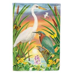 28 x 0.01 x 40 in. Green & White Herons Canvas House Flag