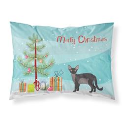 30 x 0.15 x 20.5 in. Devon Rex Cat Merry Christmas Fabric Standard Pillowcase