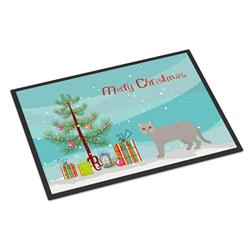 Picture of Carolines Treasures CK4573JMAT 24 x 36 in. British Semi Longhair Cat Merry Christmas Indoor or Outdoor Mat