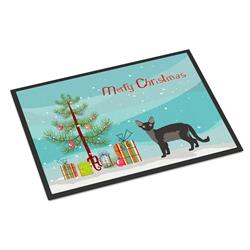 24 x 36 in. Devon Rex Cat Merry Christmas Indoor or Outdoor Mat