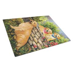 Golden Retriever At the Gate Glass Cutting Board - Large