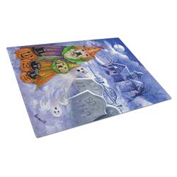 Golden Retriever Halloween Glass Cutting Board - Large