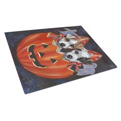 Jack Russell Terrier Halloween Glass Cutting Board - Large