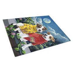 Jack Russell Terrier Moon Phase Glass Cutting Board - Large