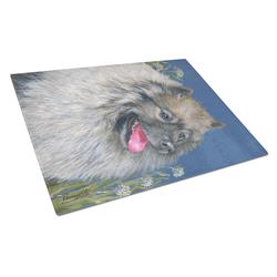 Keeshond Glass Cutting Board - Large
