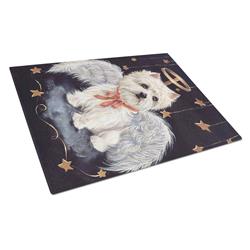 Westie Christmas Angel Glass Cutting Board - Large