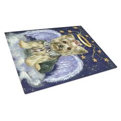 Yorkie Christmas Family Tree Glass Cutting Board - Large