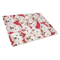 Westie Christmas a Plenty Glass Cutting Board - Large