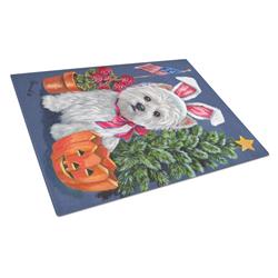 Westie for All Seasons Glass Cutting Board - Large