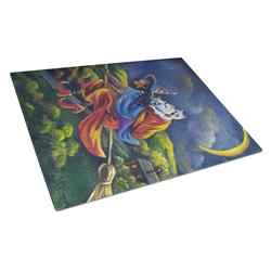 Westie Halloween Witch Glass Cutting Board - Large