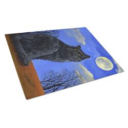 Black Cat Hocus Pocus Halloween Glass Cutting Board - Large