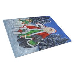 Poodle Christmas Santa Glass Cutting Board - Large