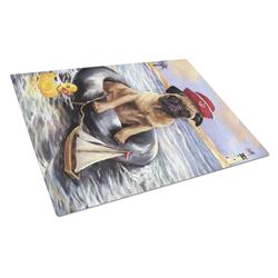 Pug Ahoy Sailor Glass Cutting Board - Large