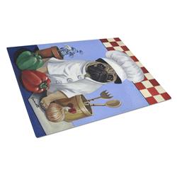 Pug Veggie Chef Glass Cutting Board - Large