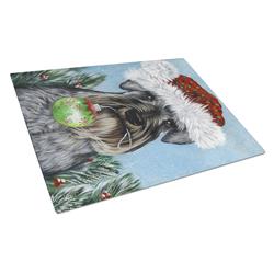 Schnauzer Christmas Pure At Heart Glass Cutting Board - Large