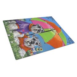 Schnauzer Soulmates Glass Cutting Board - Large