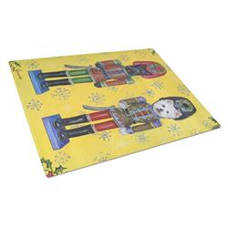 Scottie & Westie Christmas Nutcrackers Glass Cutting Board - Large