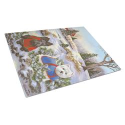 Scottie & Westie Christmas Pine Hill Glass Cutting Board - Large