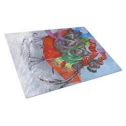 Scottie Christmas Dashing Glass Cutting Board - Large