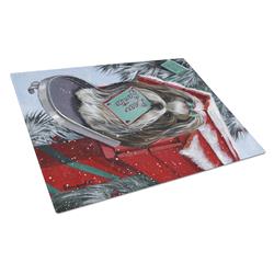 Picture of Carolines Treasures PPP3189LCB Shih Tzu Christmas Letter to Santa Glass Cutting Board - Large