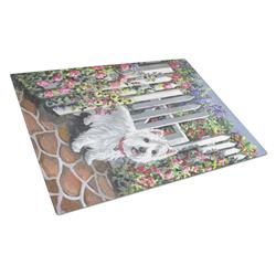 Westie At the Gate Glass Cutting Board - Large