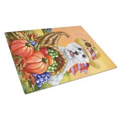 Westie Autumn Glass Cutting Board - Large