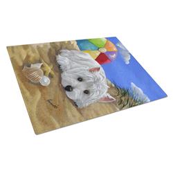 Westie Beach Baby Glass Cutting Board - Large