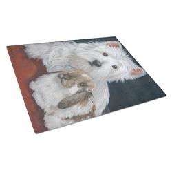 Westie Rabbit Harmony Glass Cutting Board - Large